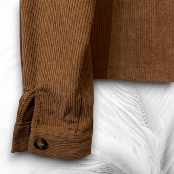Women's Caramel Velvet Shirt Jacket Size: L - Picture 5 of 5